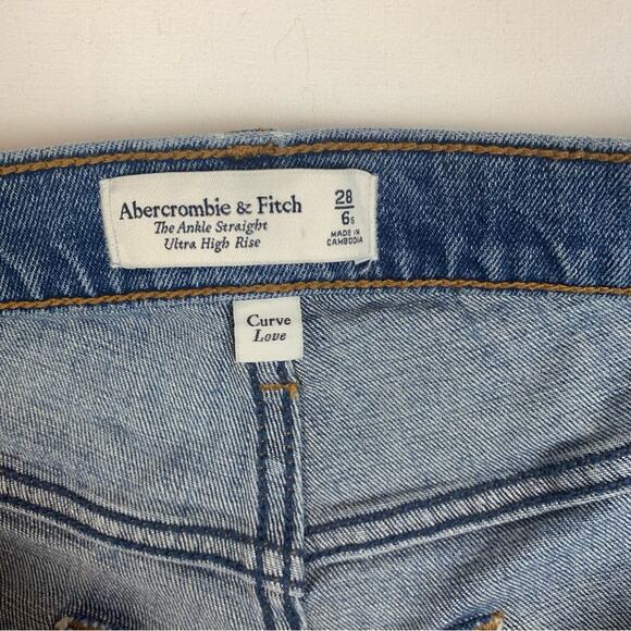 Abercrombie & Fitch women's 28 6 short ankle straight ultra high rise curve love - Picture 2 of 10